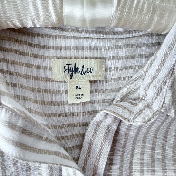 Style & Co. Tops - Style & Co sleeveless pullover cotton linen top Sz XL
